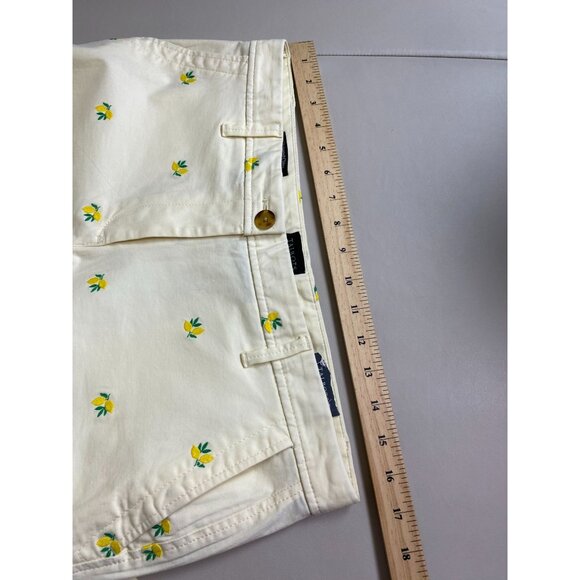 NWOT Talbots Womens Relaxed Chino Pants Lemon Embroidered Size 8 Petite Novelty - Picture 6 of 16